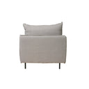 Louis Right Chaise Day Bed in grey linen, W900 x D1800 x H800mm with a deep single-lounger profile