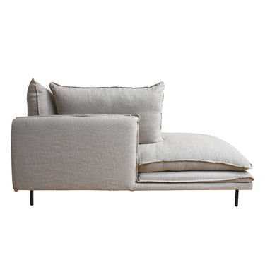 Louis Slipcover Chaise Day Bed in relaxed grey with allergy-free silicon-fibre cushions