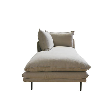 Louis Right-Facing Chaise Day Bed in grey with fully removable dry-clean covers