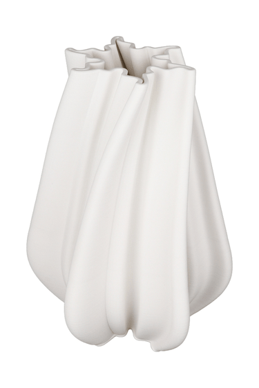 Lowri White 3D Printed Ceramic Vase - Large at online8 furniture store Auckland