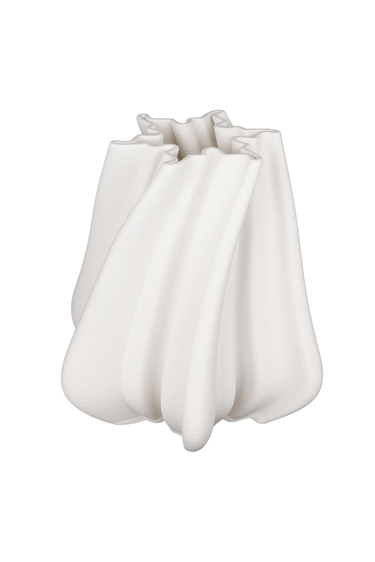 Lowri White 3D Printed Ceramic Vase - Small at online8 furniture store Auckland