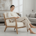 Luca Occasional Chair | Cream &amp; Washed Oak at Online8 Furniture Auckland NZ
