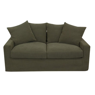 Lucca 2 Seater Slip Cover Sofa - Olive at Online8 Furniture Auckland NZ