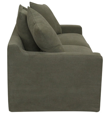 Lucca 2 Seater Slip Cover Sofa - Olive at online8 furniture store Auckland