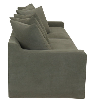 Lucca 3 Seater Slip Cover Sofa - Olive at online8 furniture store Auckland