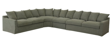 Lucca Modular Slip Cover Lounge Suite - Olive at online8 furniture store Auckland