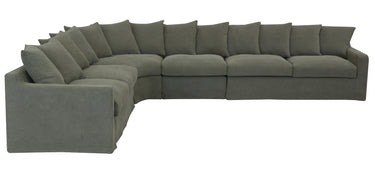 Lucca Modular Slip Cover Lounge Suite - Olive at online8 furniture store Auckland