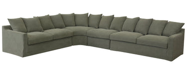 Lucca Modular Slip Cover Lounge Suite - Olive at Online8 Furniture Auckland NZ