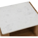 Lucia Acacia & Marble Bed Side Table - Oak Finish at online8 furniture store Auckland