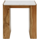 Lucia Acacia & Marble Side Table - Oak Finish at online8 furniture store Auckland