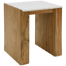 Lucia Acacia & Marble Side Table - Oak Finish at online8 furniture store Auckland