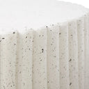 Lulu Ribbed MGO Round Coffee Table - White Fleck at online8 furniture store Auckland