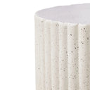 Lulu Ribbed MGO Round Coffee Table - White Fleck at online8 furniture store Auckland