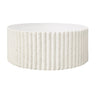 Lulu Ribbed MGO Round Coffee Table - White Fleck at online8 furniture store Auckland