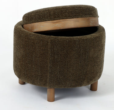Luna Ottoman - Olive W/ Reversible Ash Wooden Tray at online8 furniture store Auckland