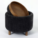 Luna Ottoman - Steel W/ Reversible Ash Wooden Tray at online8 furniture store Auckland