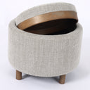 Luna Ottoman - Taupe W/ Reversible Ash Wooden Tray at Online8 Furniture Auckland NZ