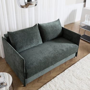 Phobos mocha Luoma Sofa Bed on a no-zag spring base with high-resilient foam for seat and sleep comfort