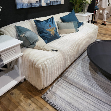 Luton 3 Seat Plush Sofa - Mondo White at online8 furniture store Auckland