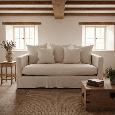 Luxe 2-Seat Slipcover Sofa | Sand at Online8 Furniture Auckland NZ