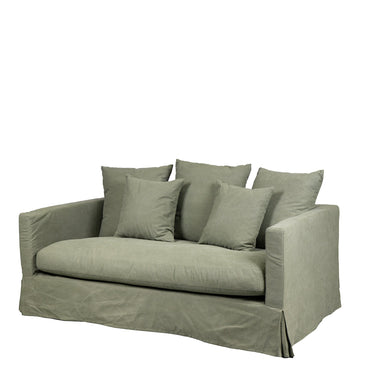 Luxe 2 Seater Slip Cover Sofa - Forest Green at online8 furniture store Auckland