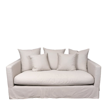 Luxe 2 Seater Slip Cover Sofa - Sand at online8 furniture store Auckland
