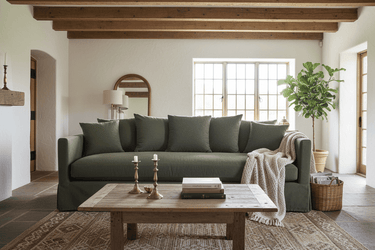 Luxe 4-Seater Slipcover Sofa | Forest Green at Online8 Furniture Auckland NZ