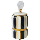 Luxe Bold Striped Vase with Lid at online8 furniture store Auckland