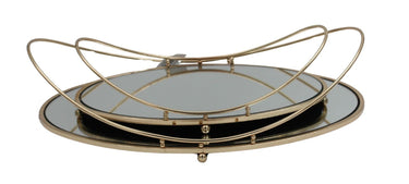 Luxe Decorative Gold Trays Oval Set/2 at online8 furniture store Auckland