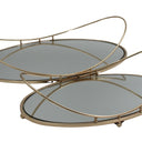 Luxe Decorative Gold Trays Oval Set/2 at online8 furniture store Auckland