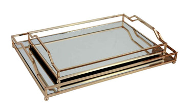 Luxe Decorative Rectangular Tray Set/2 at online8 furniture store Auckland
