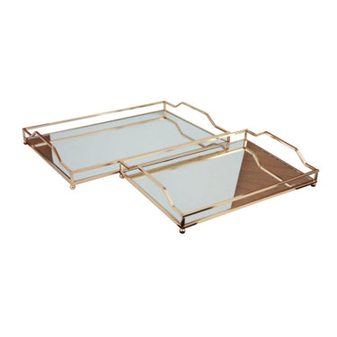 Luxe Decorative Rectangular Tray Set/2 at online8 furniture store Auckland