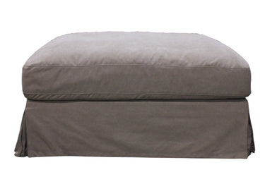 Luxe Slip Cover Ottoman - Gray at online8 furniture store Auckland