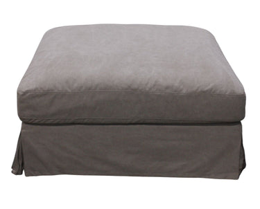 Luxe Slip Cover Ottoman - Gray at online8 furniture store Auckland