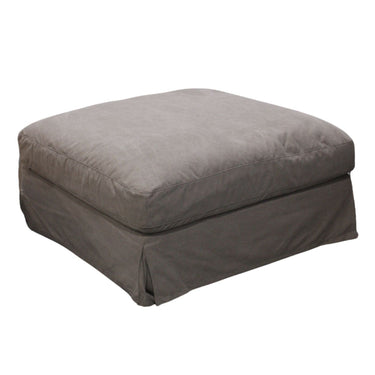 Luxe Slip Cover Ottoman - Gray at online8 furniture store Auckland