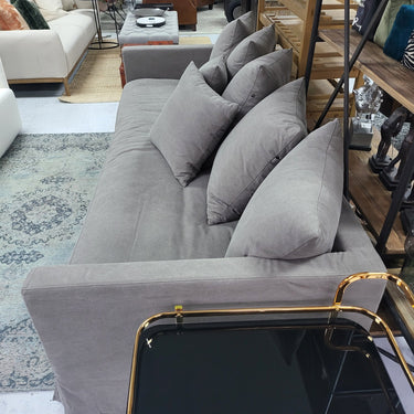 Luxe Slip Cover Sofa 3 Seater - Gray at online8 furniture store Auckland