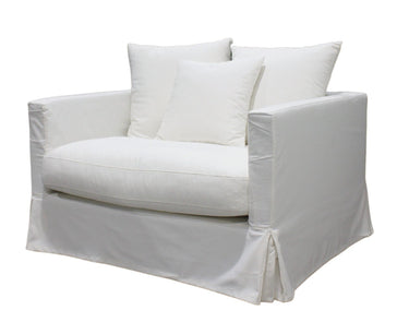 Luxe Slip Cover Sofa Chair - Cream at online8 furniture store Auckland
