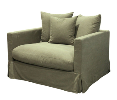 Luxe Slip Cover Sofa Chair - Forest Green at online8 furniture store Auckland