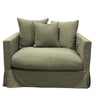 Luxe Slip Cover Sofa Chair - Forest Green at online8 furniture store Auckland