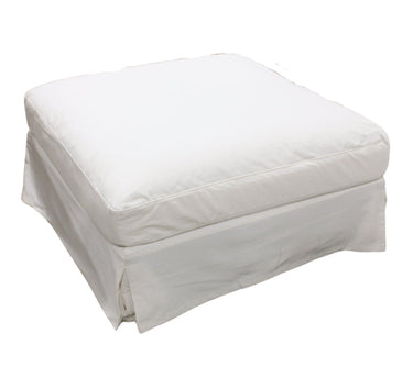 Luxe Slipcover Ottoman - Cream at online8 furniture store Auckland