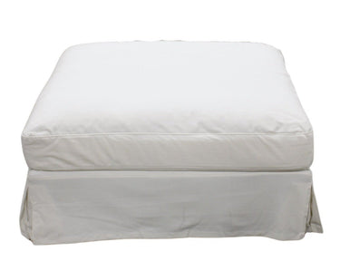 Luxe Slipcover Ottoman - Cream at online8 furniture store Auckland