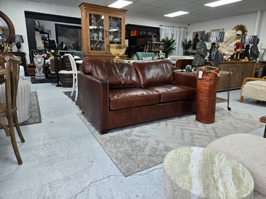 Madison Aged Leather 2 Seater Sofa - Vintage Cigar at Online8 Furniture Auckland NZ