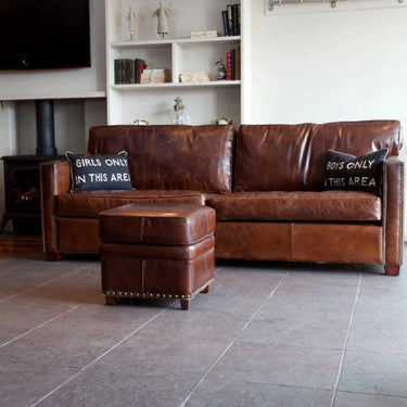 Madison Vintage Leather 3 Seater Sofa - Vintage Cigar at online8 furniture store Auckland