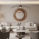 Madrid Walnut Wooden Round Mirror 90cm at Online8 Furniture Auckland NZ