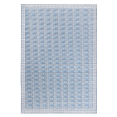 Makana Indoor/Outdoor Border Light Blue Rug at online8 furniture store Auckland