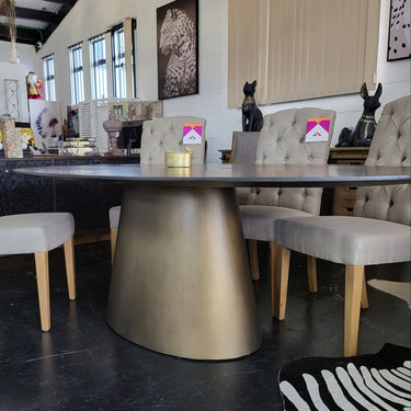 Malibu Dining Table Oval with Cone Base at online8 furniture store Auckland