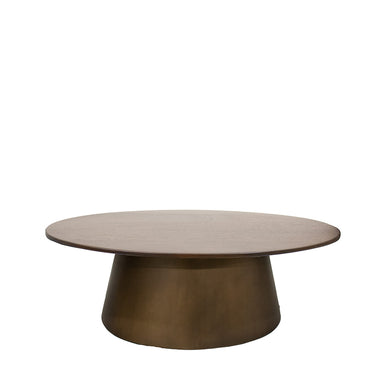 Malibu Oval Coffee Table | Warm Iron Brown & Brass at Online8 Furniture Auckland NZ