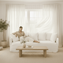 Malibu Slipcover 3 Seater Sofa - Oatmeal at Online8 Furniture Auckland NZ