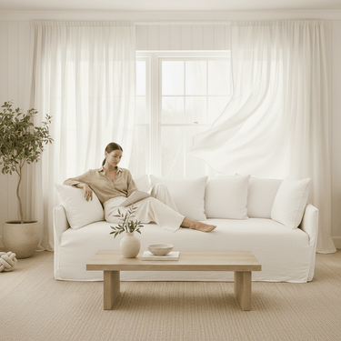Malibu Slipcover 3 Seater Sofa - Oatmeal at Online8 Furniture Auckland NZ
