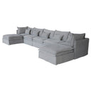 Malta Double Cushion Sectional Ottoman - Grey at online8 furniture store Auckland
